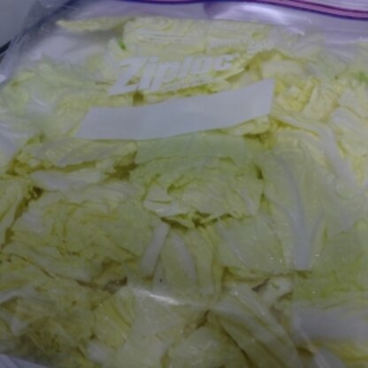 白菜を丸ごと１個買ったので食べきらなくて冷凍してみました（＾＾＠）